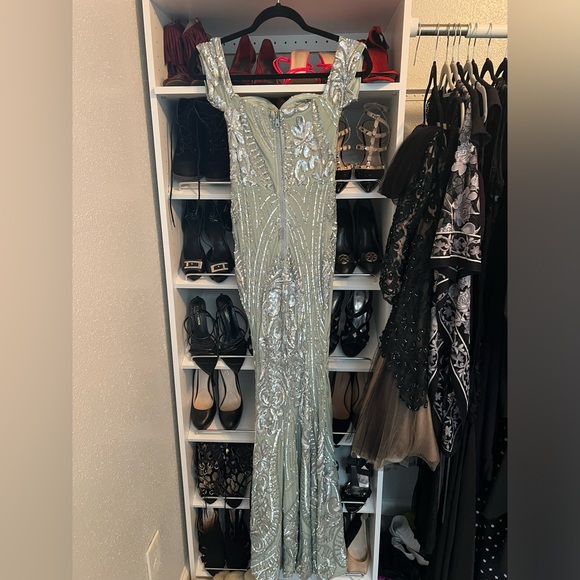 Sage sequin dress Small - Picture 3 of 5